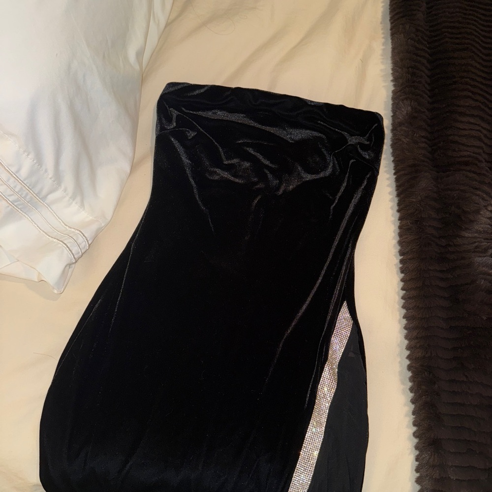 Windsor Black Mini Dress with Silver Accents